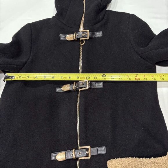 Sandro Paris Black Toggle Duffle Coat Wool French Designer Luxury, Women 36 Sm - Picture 11 of 12